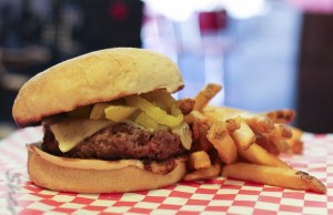 Best college town burger joints: Burger and fries from Tailpipes