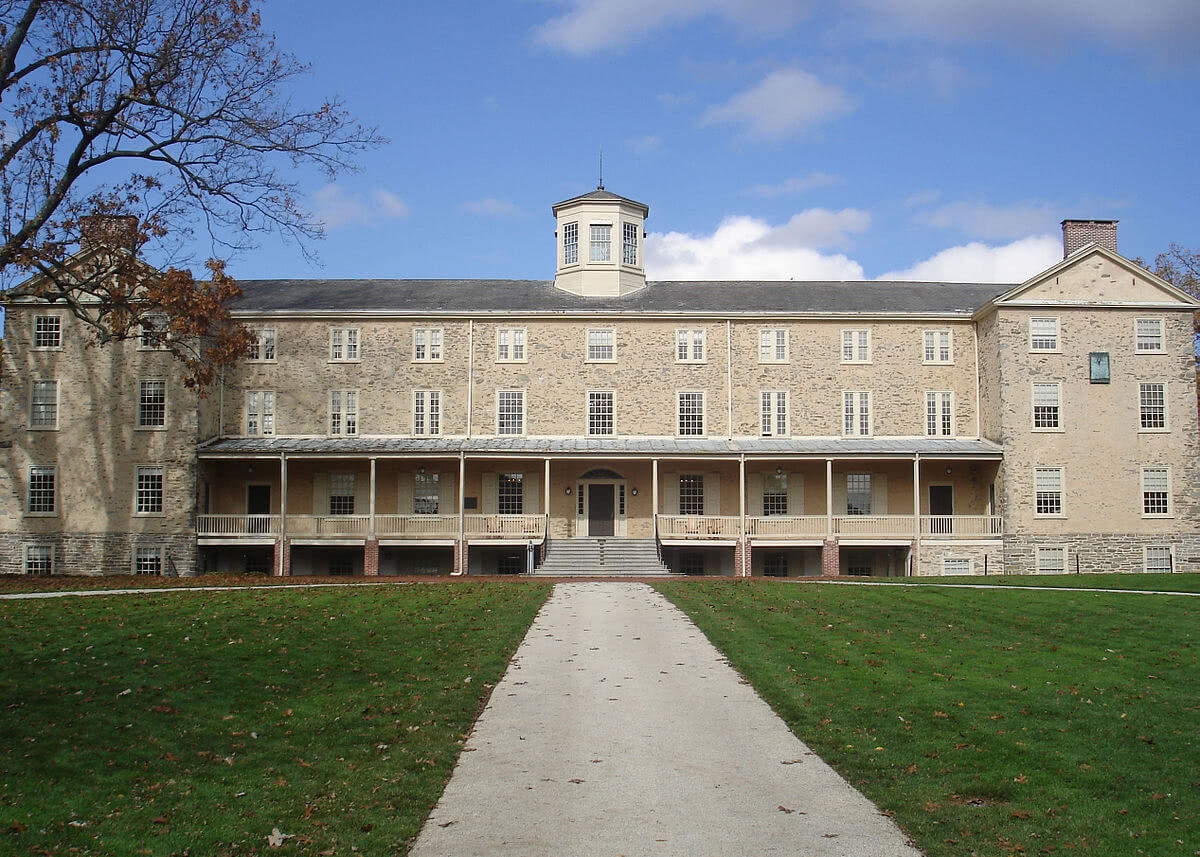 Founders Hall at the Haverford College campus.