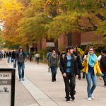 Students walking at the University of Maryland.