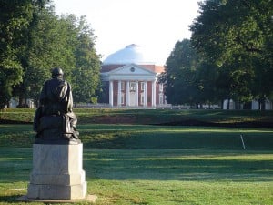 Homer Statue on the University of Virginia campus field.