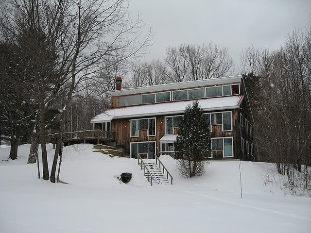 Marlboro College campus covered in snow.