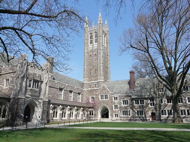 Holder Hall and tower of Rockefeller College of Princeton University.