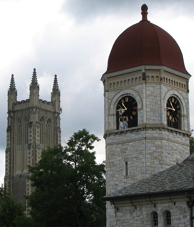 Lasell Bell Tower and Thompson Chapel at Williams College.