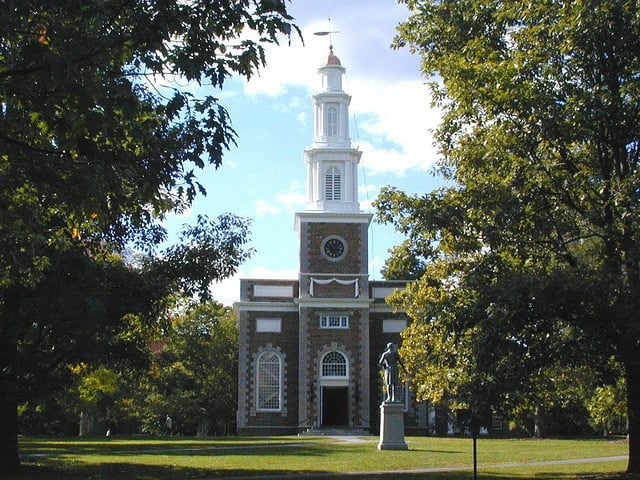 A chapel building on the Hamilton College campus.