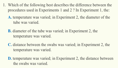 ACT science section - example of passage