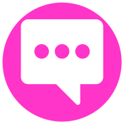 A magenta circle with a chat box icon.