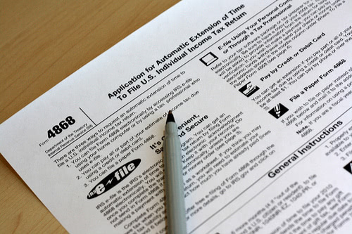 Tax Extension by MoneyBlogNewz tax document photo