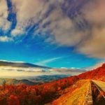 The Blue Ridge Mountain range during autumn.