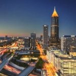 Downtown Atlanta City at night.