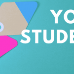 A blue background with beige tabs, with text that says "your student ID."