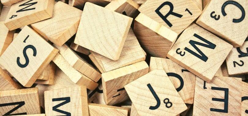 A pile of Scrabble tiles.