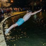 One of the weird traditions is to jump in a lake.