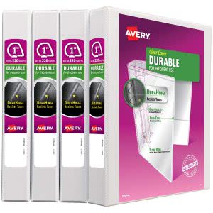 Avery durable white binder to keep class materials in. Click to view its Amazon page.