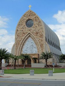 Arched Catholic Oratory building of Ave Maria University.