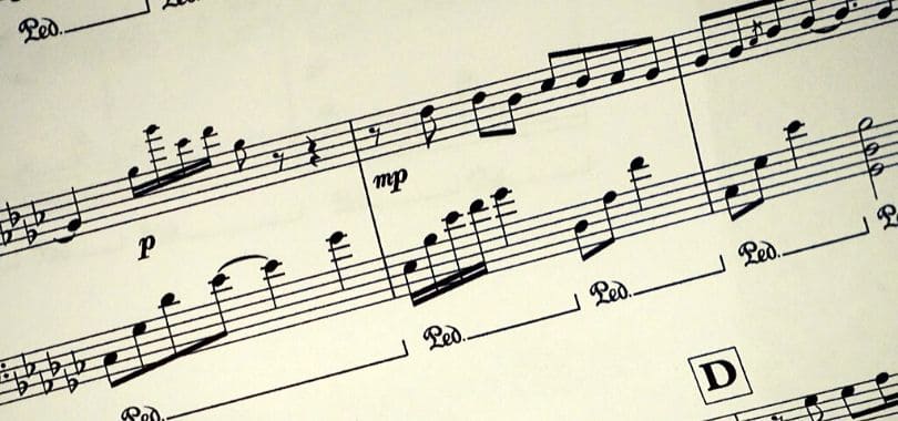 A close-up of a music score.