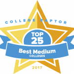 Here's our top 25 medium-sized colleges.