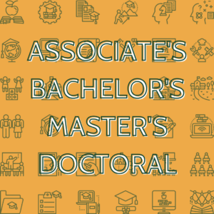 List of 4 different types of college degrees.