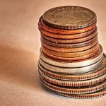 A pile of american coins.