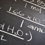Math equation on the blackboard.