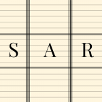 Overlay text "SAR" against a yellow paper with lines to separate the letters.