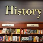 Bookshelf and a word "History" above it.