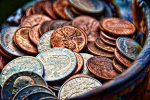 Coins super close-up.