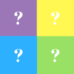 Question mark on each colorful four square.