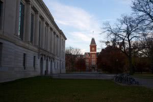 Ohio State University Library during a fall day.