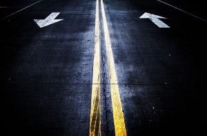 Two way road.