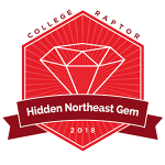 College Raptor diamond badge that says "Hidden Northeast Gem 2018".