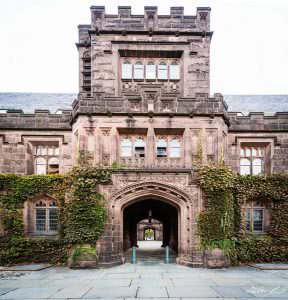 Princeton University ivy-covered hall building.