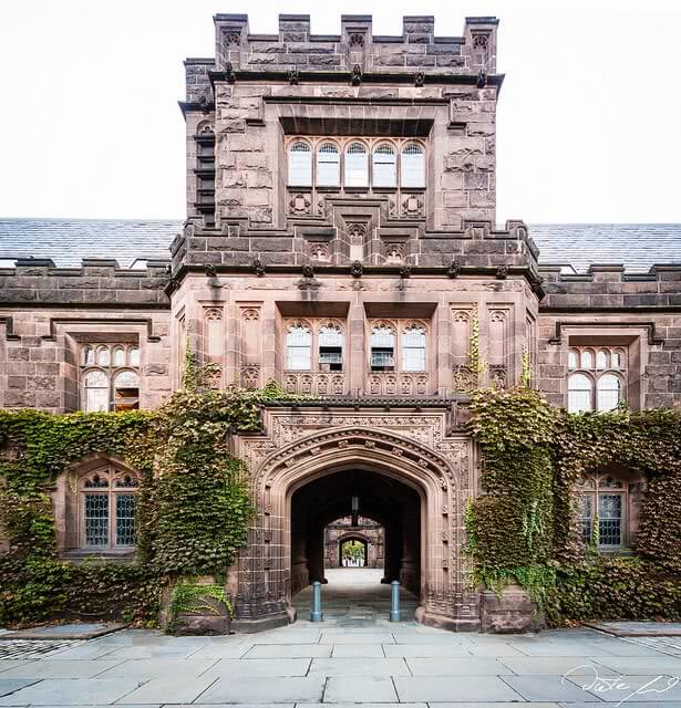 Princeton University ivy-covered hall building.