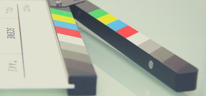 A close up of a clapboard.