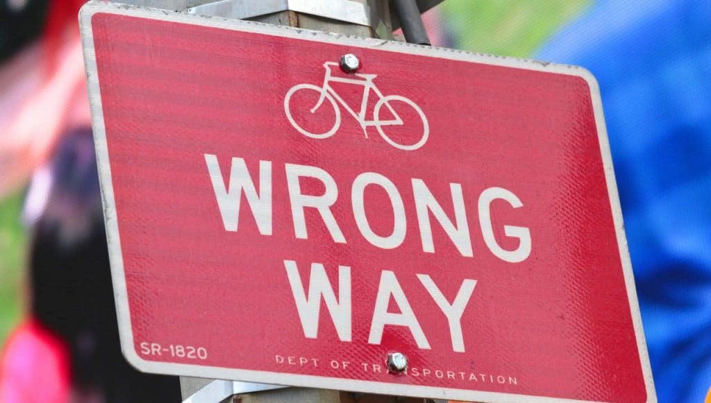 A red sign that says