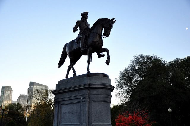 Equestrian statue of George Washington - Boston Public Garden.