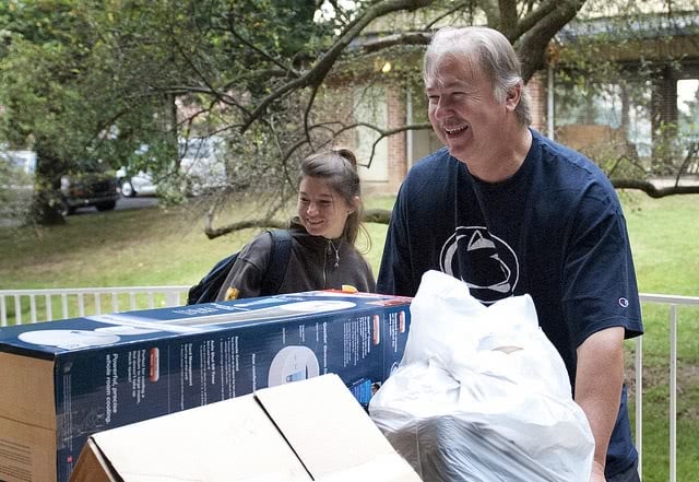 Parents can help their student move into their dorm room freshman year