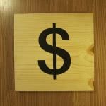 dollar symbol on the wood