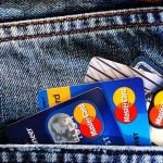 Credit cards in a pocket.