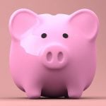 A pink piggy bank on a pink background.