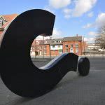 The Big Question Mark Sculpture at Ipswich Campus.