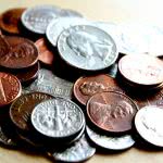 A pile of american coins.