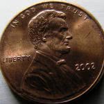 2002 D Lincoln Memorial Cent close-up.