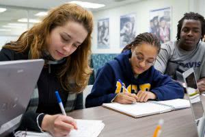 Students get help at an educational center