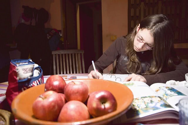 A student taking a practice test