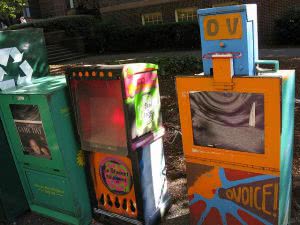 Student newspaper boxes