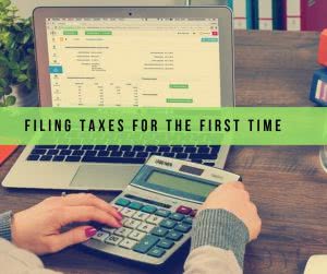 Computer and calculator used in filing taxes for the first time