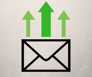 Envelope with arrow up