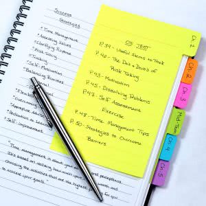 college planner sticky notes