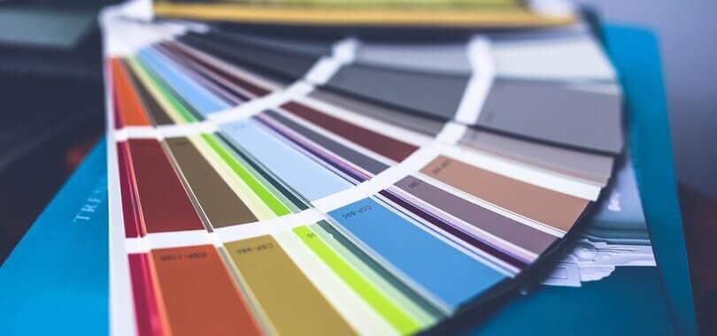 Multiple swatches of colors in rectangles.