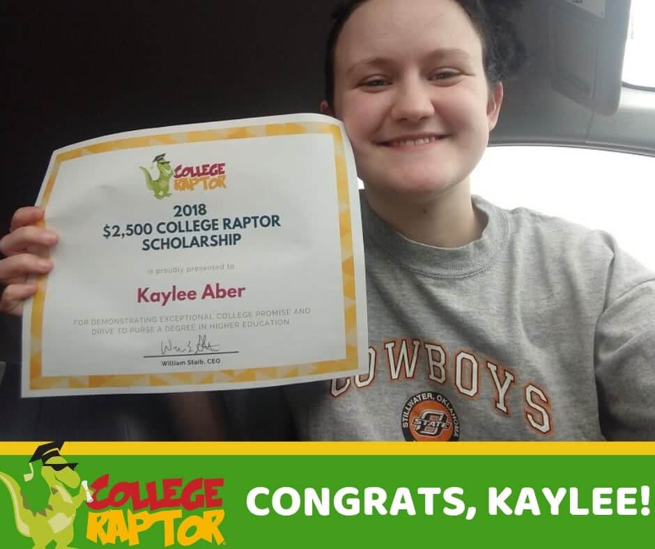 scholarship winner kaylee aber
